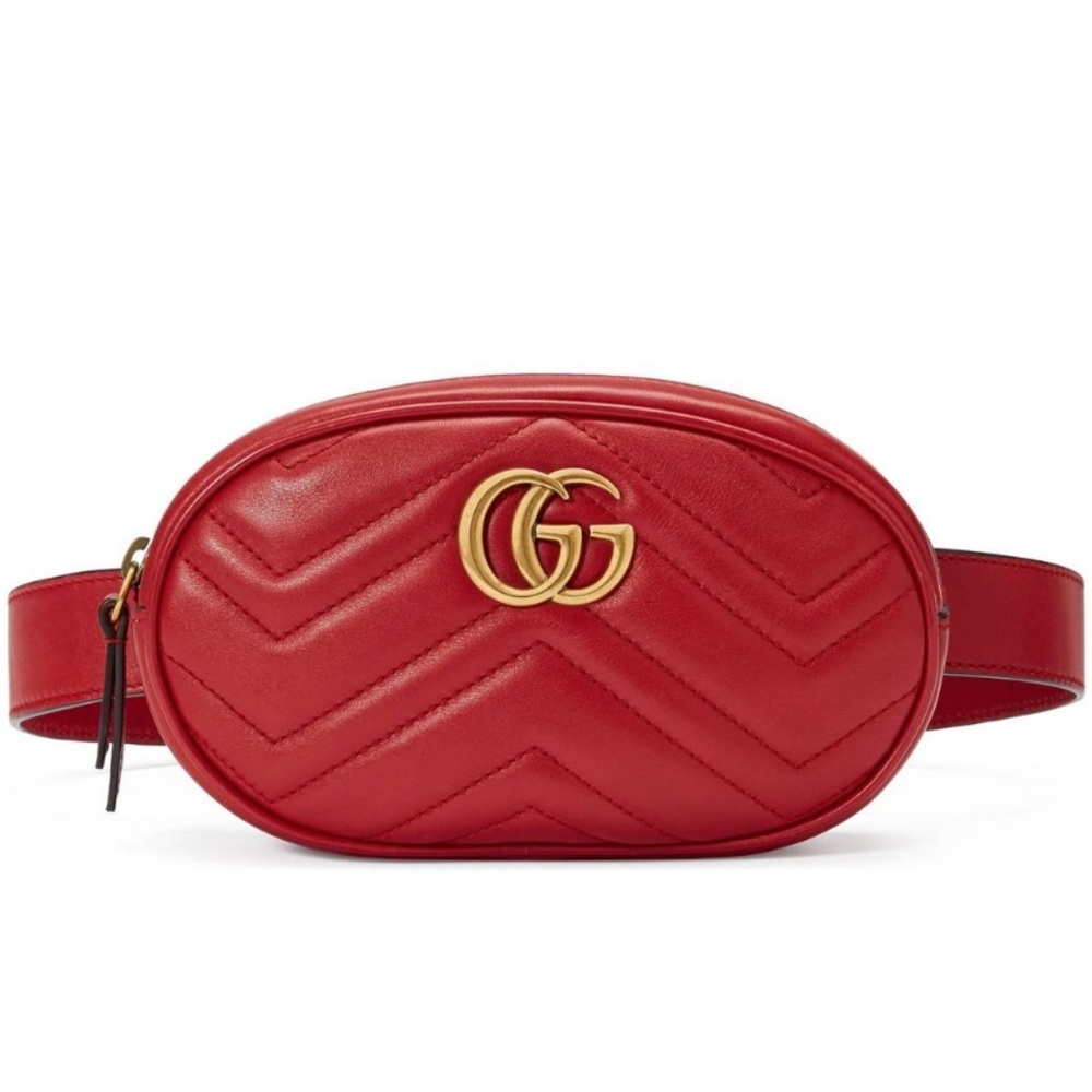 Gucci leather Marmont Matelasse belt bag authentic!